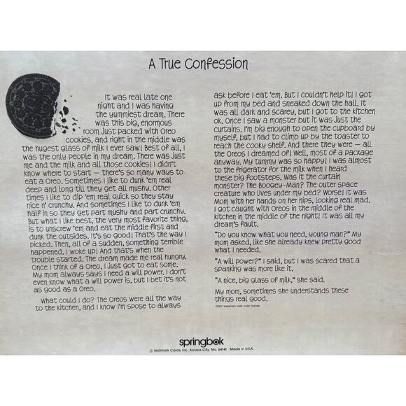 Vintage Springbok Oreo Milk Jigsaw Puzzle 500+ Pieces Hallmark Cards Made in USA - Picture 5 of 6